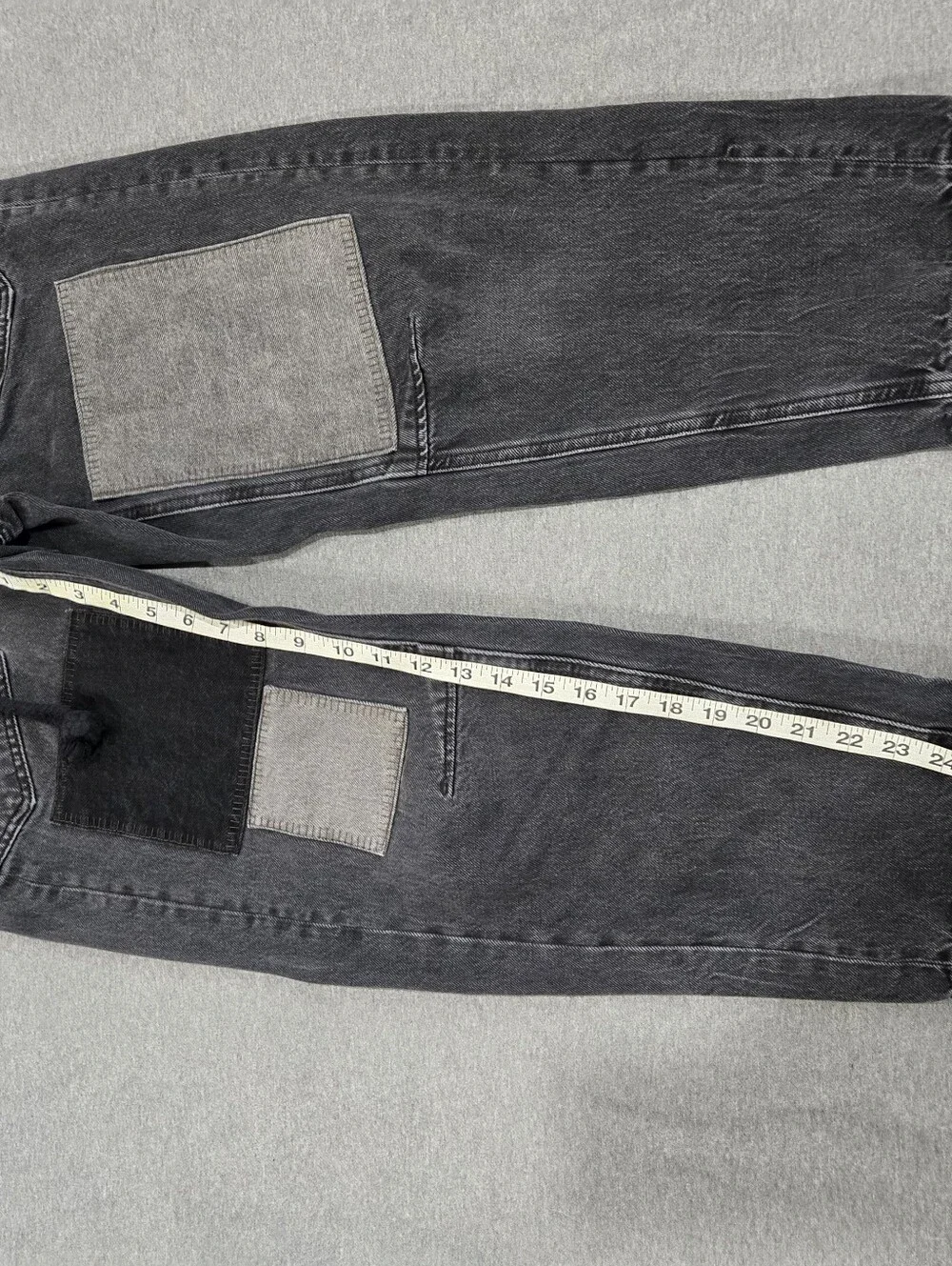 Free People We The Free Moxie Barrel Jeans Size 24 Night Hawk Low Rise Patchwork